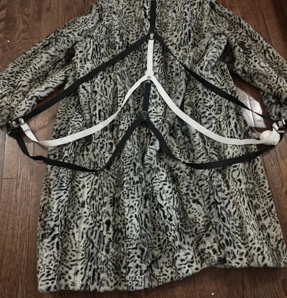 DIY LIGHT UP BABYDOLL HEAD CHEETAH PRINT FAUX FUR COAT