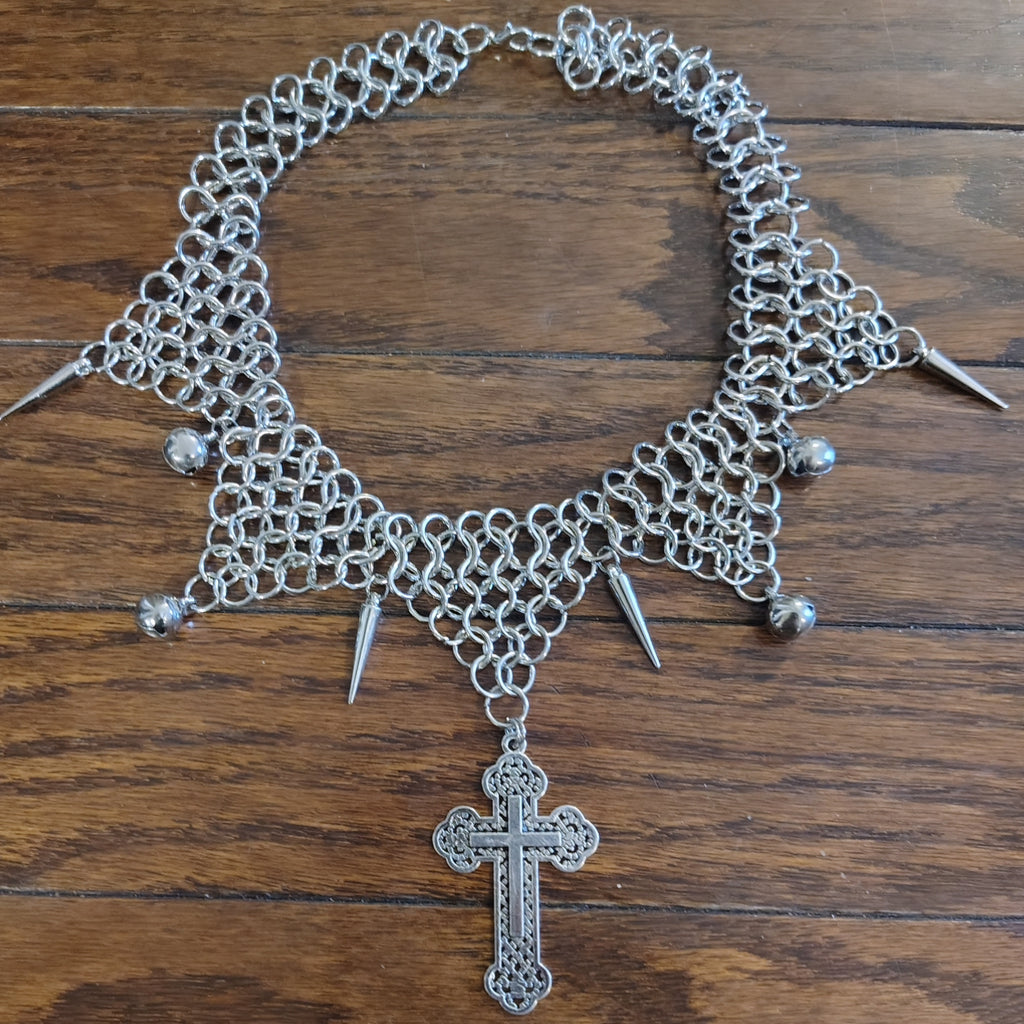 DIY chainmail cross necklace