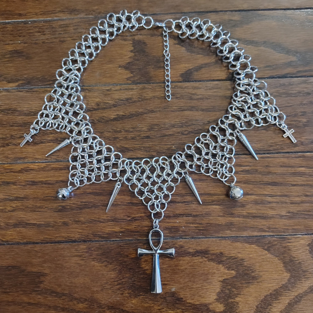 DIY chainmail ankh necklace