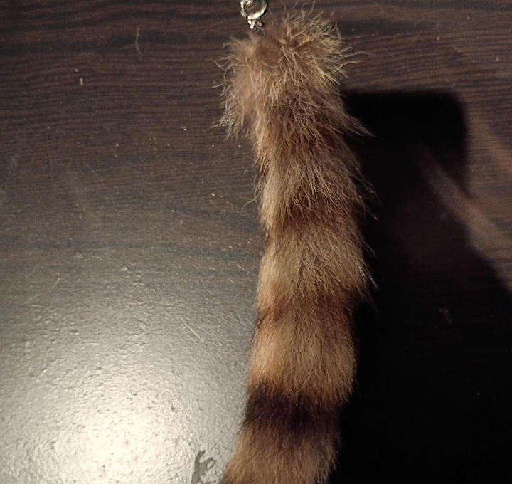RACCOON TAIL KEYCHAIN