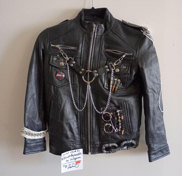 DIY GOTH PUNK SPIDER LEATHER JACKET