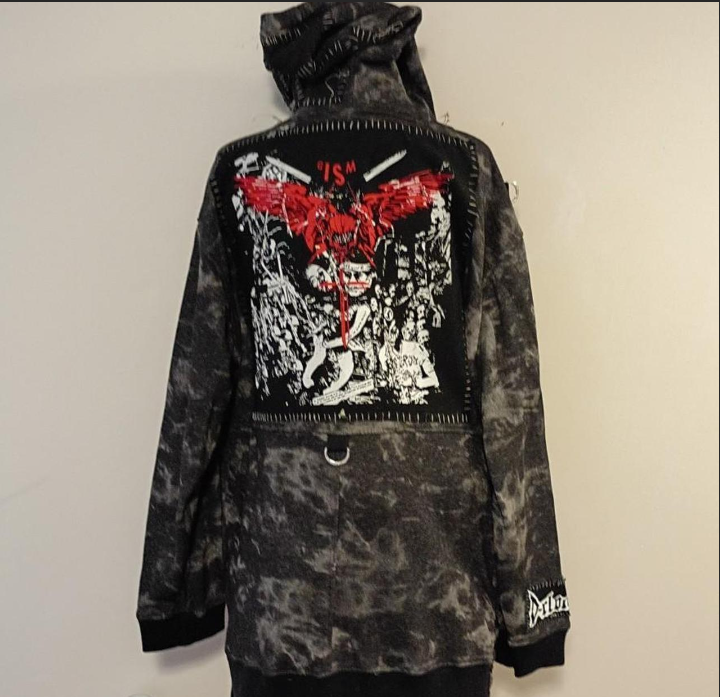 DIY PUNK HOODIE (black and grey)