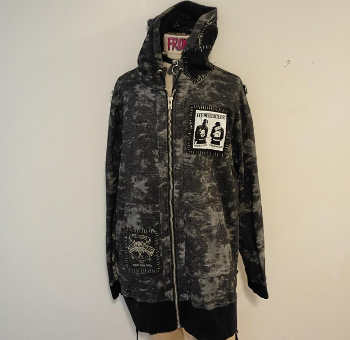 DIY PUNK HOODIE (black and grey)