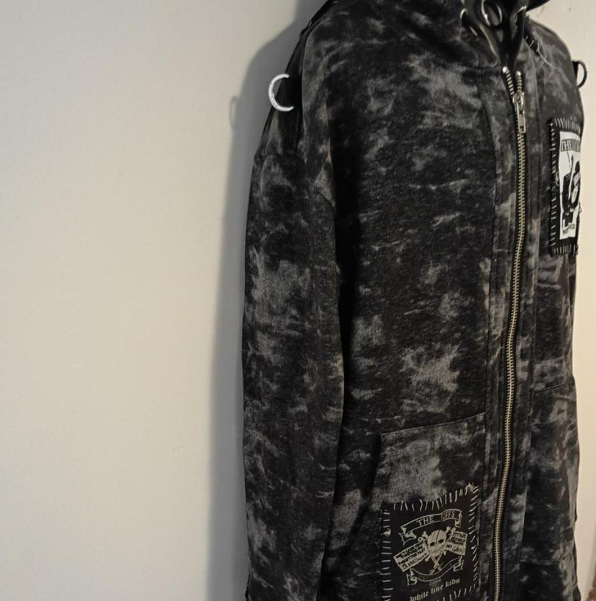 DIY PUNK HOODIE (black and grey)