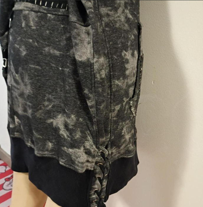 DIY PUNK HOODIE (black and grey)