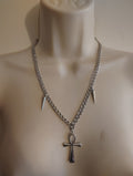 DIY ankh with spikes stainless steel necklace